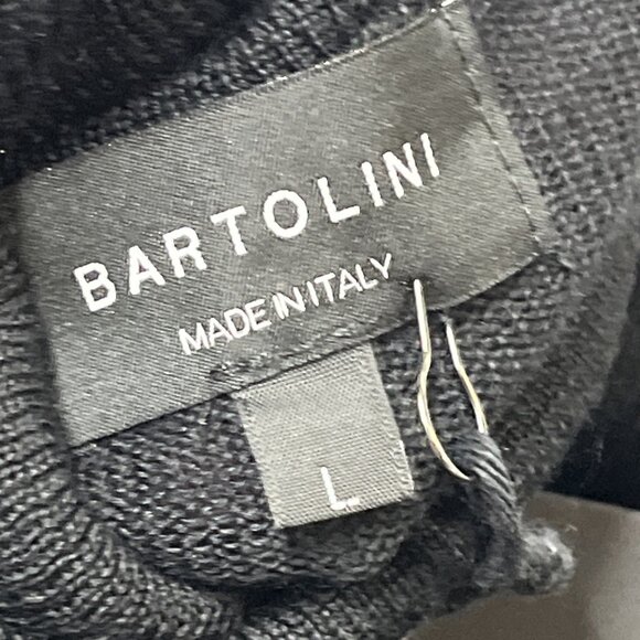Bartolini Sweater Womens L Black Merino Wool Blend Turtleneck Old Money Preppy - Picture 7 of 9